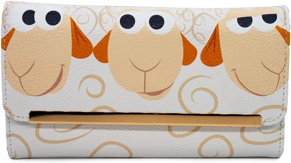 Disney Wallet, Envelope Foldover, Pixar, Toy Story, Sheep Trio Billy Goat and Gruff Pose, White, Vegan Leather