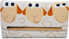 Disney Wallet, Envelope Foldover, Pixar, Toy Story, Sheep Trio Billy Goat and Gruff Pose, White, Vegan Leather