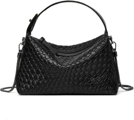 DORIS&JACKY Small Hand Tote Handbag For Women Designer Vegan Top Handle Crossbody Purse With Metal Chain Strap