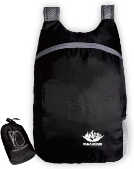 Foldable Backpack, 20L Lightweight Water Resistant Backpack for Men and Women Sports Camping Walking Biking Bag, Travel Outdoor Hiking Daypack, Black