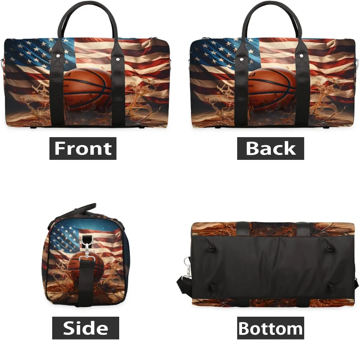 Foldable Travel Bag Basketball Design Lightweight Carry On Bags for Airplanes Waterproof Travel Duffle Bag For Gym Weekend Overnight