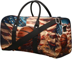 Foldable Travel Bag Basketball Design Lightweight Carry On Bags for Airplanes Waterproof Travel Duffle Bag For Gym Weekend Overnight