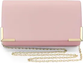 FuninCrea Clutch Purses for Women Elegant Evening Bag with 100cm Removable Chain, Flapover Shoulder Bag Women's Handbags