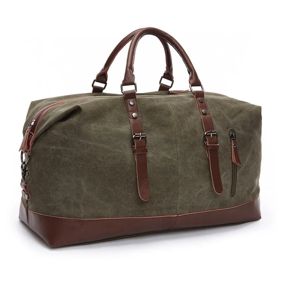 Funki Buys | Bags | Travel Bags | Canvas Leather Overnight Bag