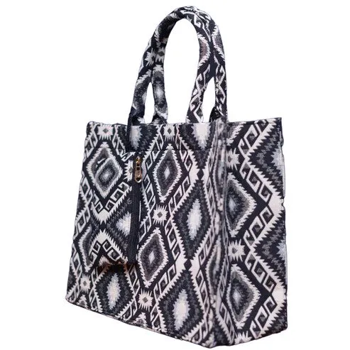Geometric Pattern Box Style Tote Bag