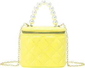 Girls Wallet, Mini Jelly Purse for Women, Shoulder Bags with Pearl Handle and Gold Chain-Crossbody Handbags-Box bag