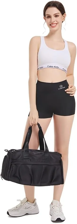 Gym Bag for Men & Women with Shoe & Wet Compartment Waterproof Sports Bag with Multiple Compartments Travel Bag Ideal for Gym Fitness Yoga and Outdoor Activities (Black)