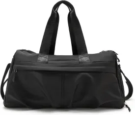 Gym Bag for Men & Women with Shoe & Wet Compartment Waterproof Sports Bag with Multiple Compartments Travel Bag Ideal for Gym Fitness Yoga and Outdoor Activities (Black)