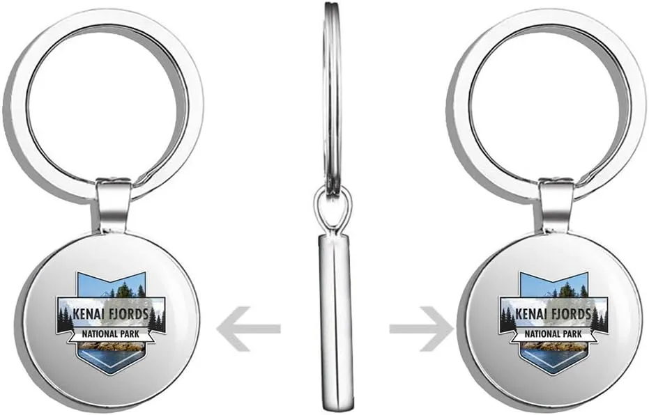 Kenai Fjords National Park Double Sided Stainless Steel Keychain Key Ring Chain Holder Car/Key Finder