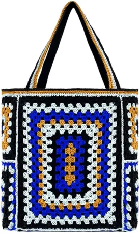 Knitted Shouder Bags for Women Crochet Handbag Colorful Summer Totes Oversized Woven Top Handle Purse