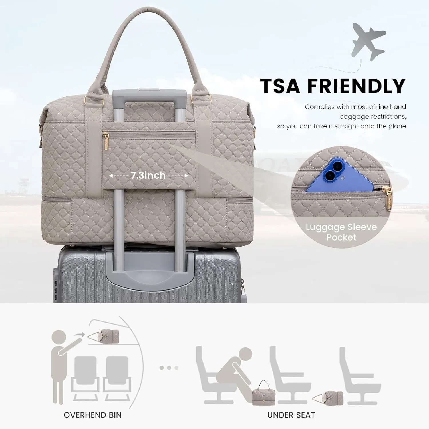LOVEVOOK Travel Duffle Bag,Weekender Bags for Women with Shoe CompartmentCarry on Overnight Bag with Toiletry Bag,Gym Duffel Bag with Wet Pocket, Hospital Bags for Labor and Delivery