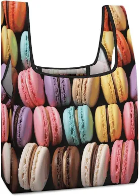 Portable Shopping Bag, Macaron Biscuit Printed Shopping Bag,durable Shopping Bag,handheld Shopping Bag