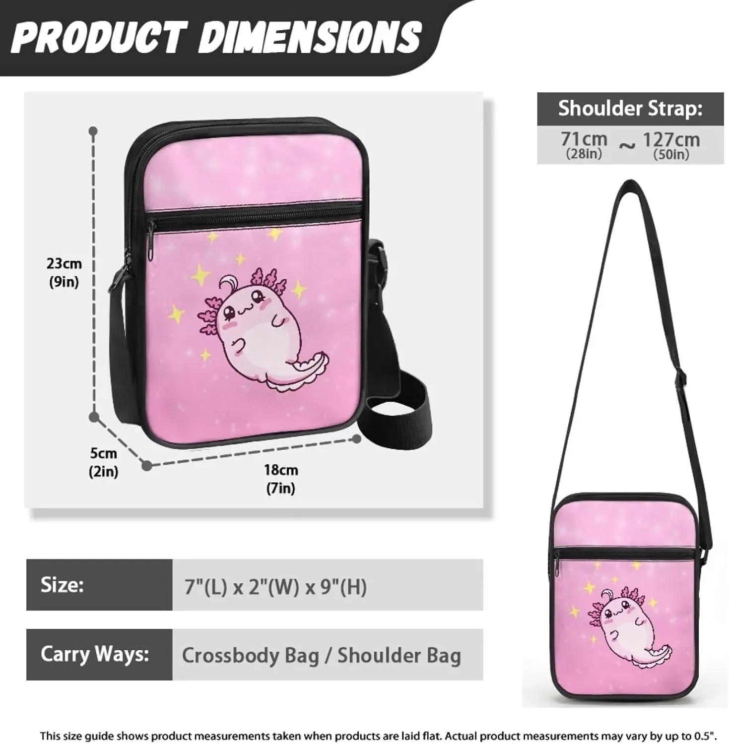 Rchsmod Small Messenger Bag for Men Women Crossbody Shoulder Bag Sling Bag Cell Phone Purse Travel Bag with Adjustable Strap