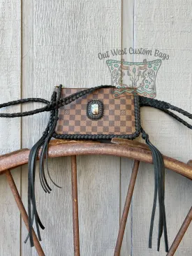 RTS Out West DE Neverfull Pouch Crossbody Black Braid Work