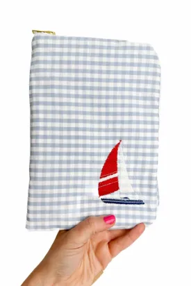 Seersucker "Sailboat" Everyday Travel Diaper Pouch