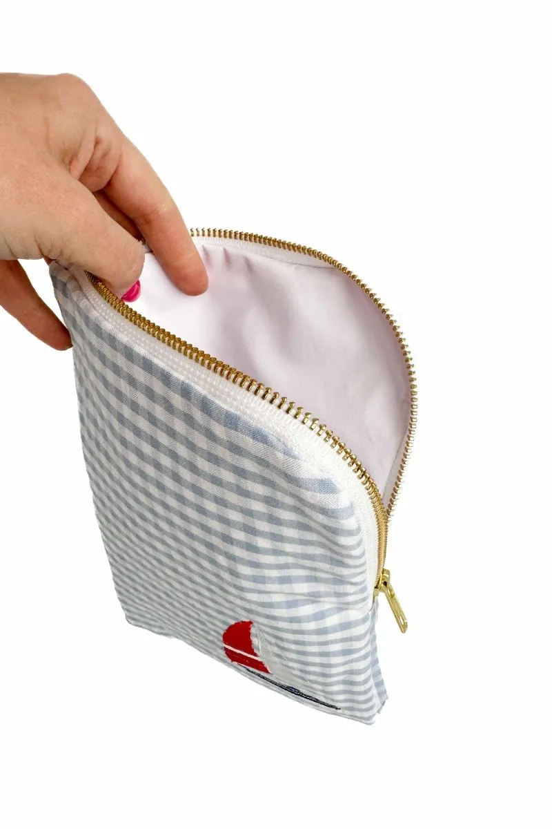 Seersucker "Sailboat" Everyday Travel Diaper Pouch