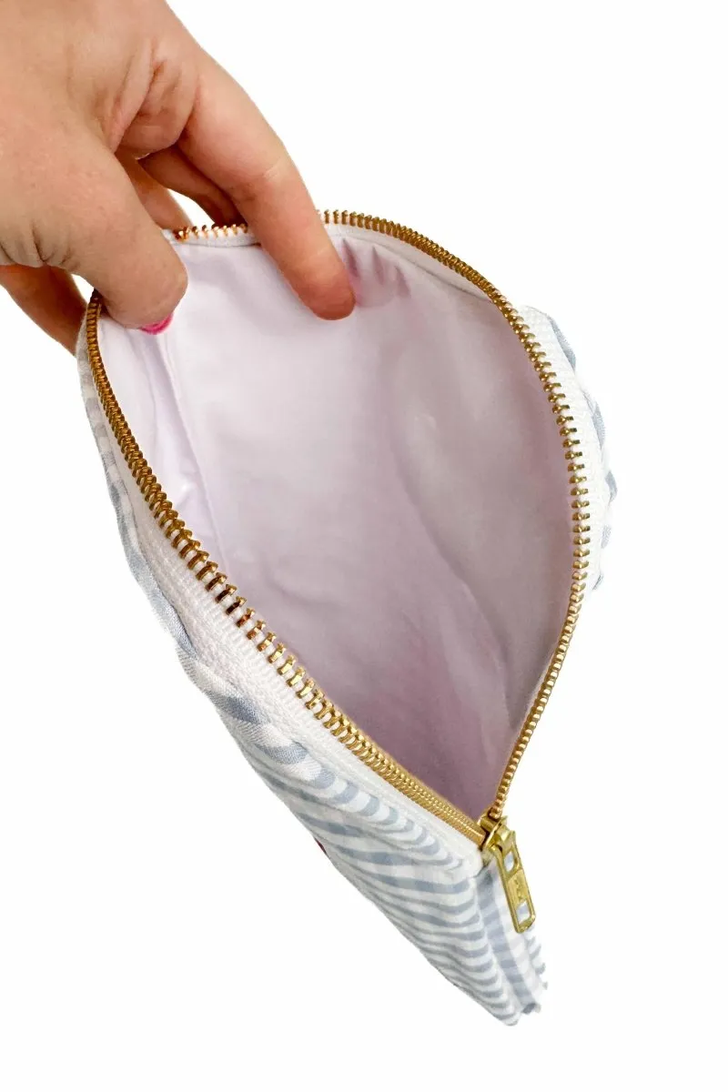 Seersucker "Sailboat" Everyday Travel Diaper Pouch
