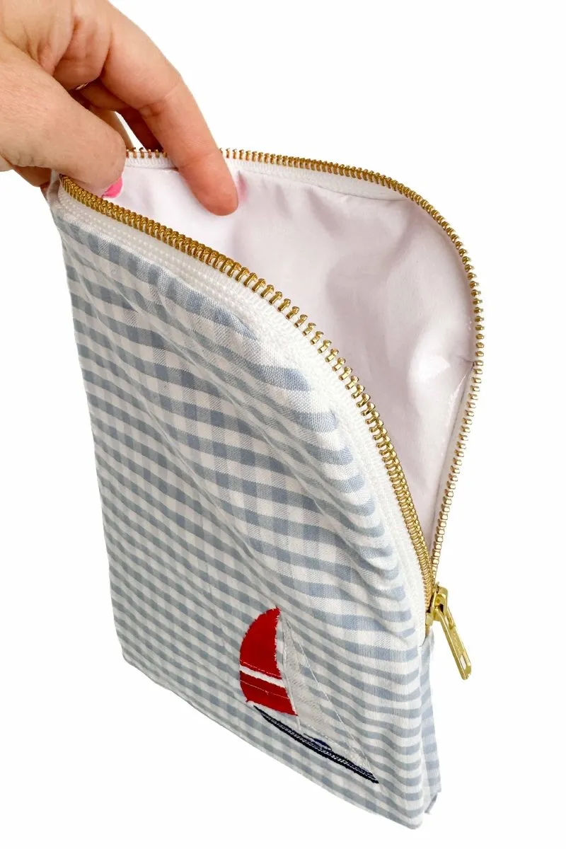 Seersucker "Sailboat" Everyday Travel Diaper Pouch