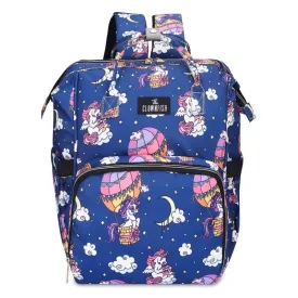 THE CLOWNFISH Baby On Board Series Multipurpose Diaper Bag/Backpack/Nappy Bag/Handbag/Maternity Bag For Baby Essentials with Bottle Organizer & Tissues Dispensing Pocket in Polyester (Dark Blue)