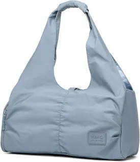 Travel Yoga Gym Bag for Women, Carrying Workout Gear, Makeup, and Accessories, Shoe Compartment and Wet Dry Storage PocketsLargeHaze Blue