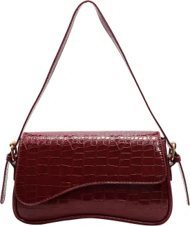 Trendy Y2K Vegan Leather Shoulder Bag for Women - Hobo Handbag, Clutch & Saddle Bag with Removable Strap