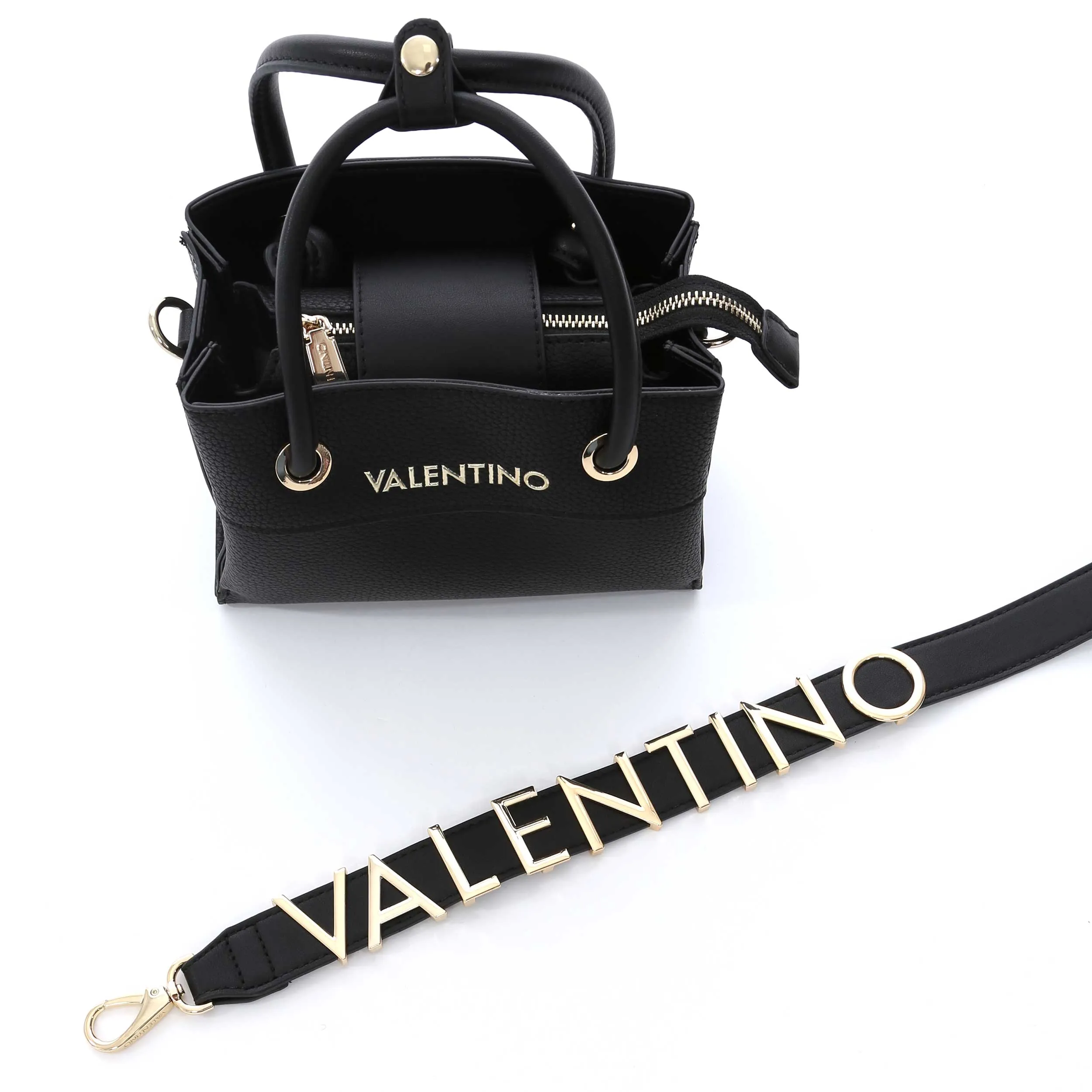 Valentino Bags Alexia Mini Shopper Ladies Bag in Black