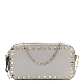 Valentino Pebbled Leather Rockstud Crossbody Bag