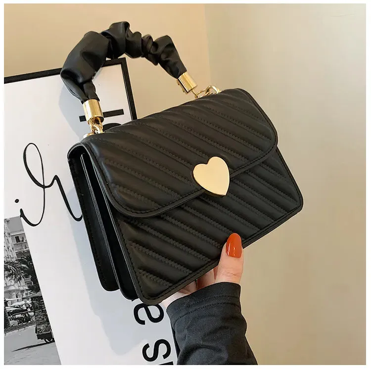 Women Handbags Fashion Chain Shoulder Bags With Love Metal Design