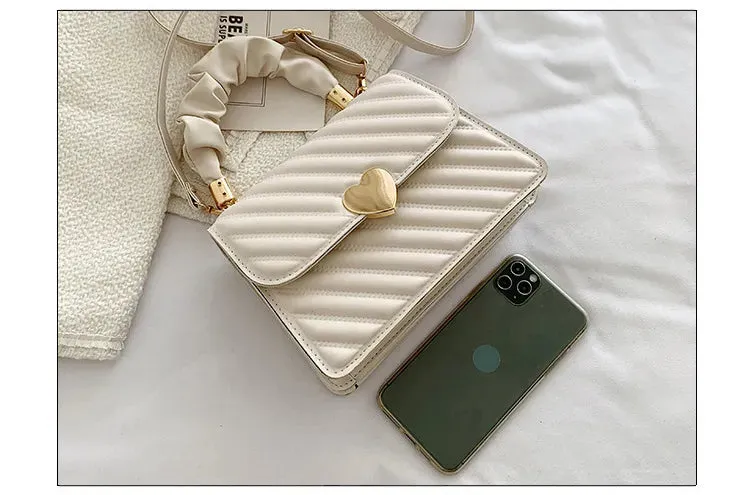 Women Handbags Fashion Chain Shoulder Bags With Love Metal Design
