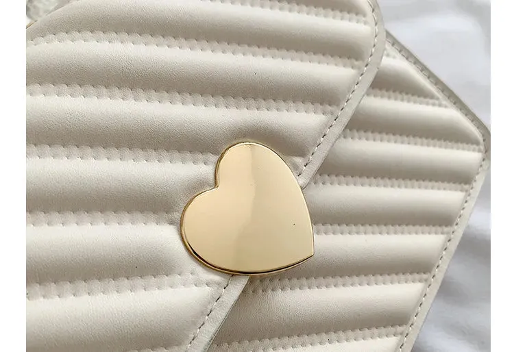 Women Handbags Fashion Chain Shoulder Bags With Love Metal Design