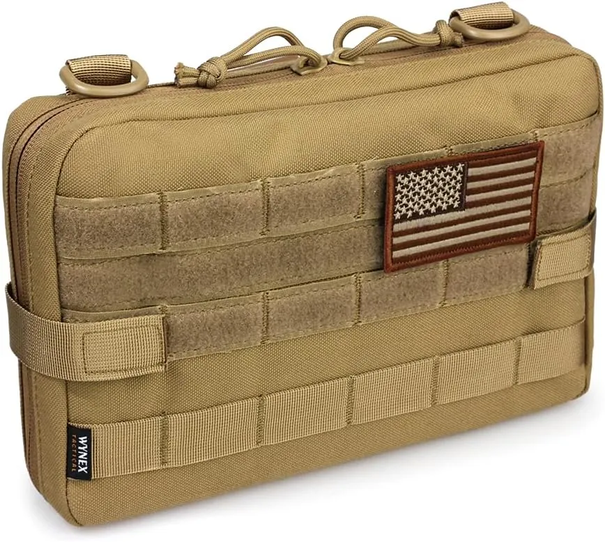 WYNEX Tactical Admin Molle Pouch, Medical EDC EMT Utility Bag Shell Design Attachment Pouches 1000D Nylon Hiking Belt Bags