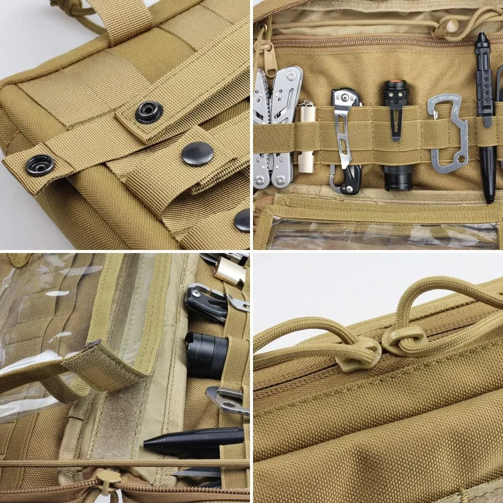 WYNEX Tactical Admin Molle Pouch, Medical EDC EMT Utility Bag Shell Design Attachment Pouches 1000D Nylon Hiking Belt Bags