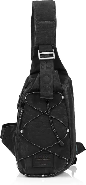 ZIMEGO Tactical Fanny Pack and Crossbody Bag - Utility Sling Bag for Travel and Outdoor, Black